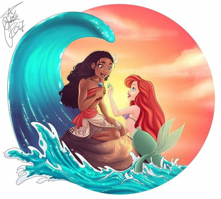 moana y ariel